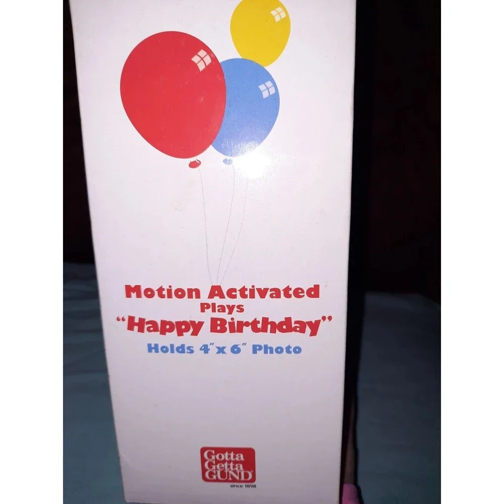 HAPPY BIRTHDAY BEAR FRAME MOTION ACTIVATED PLAYS MUSIC NEW CHILD PHOTO 4